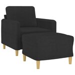 vidaXL Fauteuil avec repose-pied Noir 60 cm Tissu
