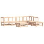 vidaXL Salon de jardin 7 Pièces avec coussins bois massif