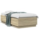 vidaXL Cadre de lit chêne sonoma 75x190 cm bois d'ingénierie