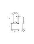THIRARD - Cadenas à clé Mach 3  laiton  extérieur  anse 1/2 acier  40mm  2 clés - THIRARD