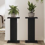 vidaXL Supports de haut-parleur - 2 Pièces  chêne noir  30 x 30 x 60 cm  en bois d’ingénierie.