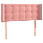 vidaXL Tête de lit à LED Rose 93x16x78/88 cm Velours