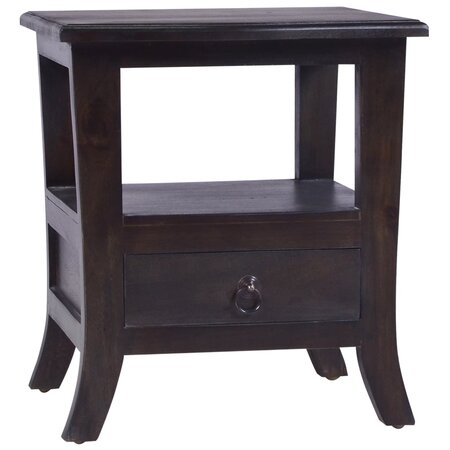 vidaXL Table de chevet Noir clair 40x40x45 cm Bois massif d'acajou