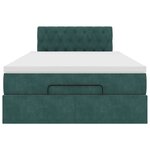 vidaXL Cadre de lit ottoman avec matelas vert foncé 120x200 cm velours