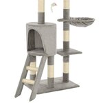 vidaXL Arbre à chat avec griffoirs en sisal 138 cm Gris