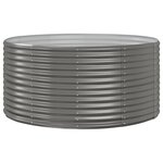 vidaXL Lit surélevé de jardin Gris 140x140x68cm Acier galvanisé
