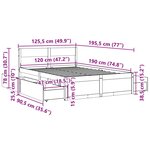 vidaXL Cadre de lit sans matelas cire marron 120x190cm bois pin massif