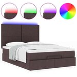VidaXL Cadre de lit ottoman avec matelas marron foncé 140x200 cm tissu