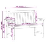 vidaXL Banc de jardin avec coussin Noir 120 x 59 x 88cm HDPE