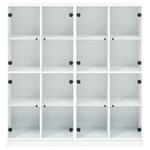 vidaXL Bibliothèque avec portes blanc 136x37x142 cm bois d'ingénierie