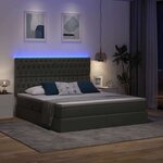 vidaXL Lit avec rangement et LED Gris foncé 160 x 200 cm Polyester