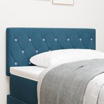 vidaXL Tête de lit LED capitonnée à bouton en cristal bleu foncé 90 cm en velours