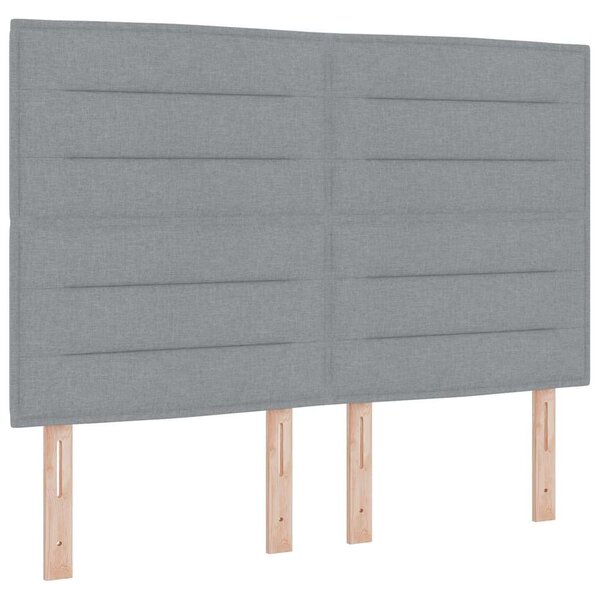 vidaXL Lit à ressort LED avec matelas Gris clair 140 x 190 cm tissu