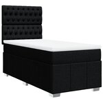 vidaXL Sommier à lattes de lit avec matelas Noir 100x200 cm Tissu