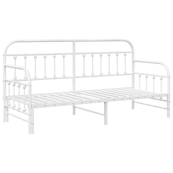 Cadre de lit daybed vidaXL avec lit gigogne Blanc 75x190 cm Acier