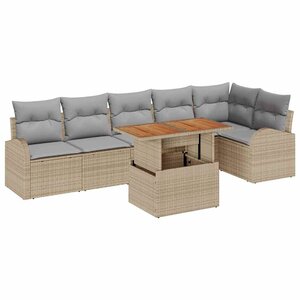 vidaXL Ensemble de canapé de jardin 7 Pièces beige et gris clair