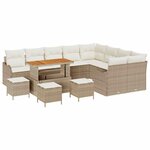 vidaXL Ensemble de canapé de jardin avec coussin 13 Pièces Beige et crème