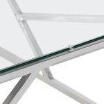 vidaXL Table basse argenté acier inoxydable et verre trempé