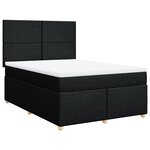 vidaXL Sommier à lattes de lit avec matelas Noir 140x200 cm Tissu
