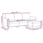 vidaXL Canapé à 3 places repose-pieds Rouge bordeaux 180 cm Similicuir
