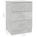 vidaXL Table de chevet Gris béton 38x35x56 cm Bois d'ingénierie