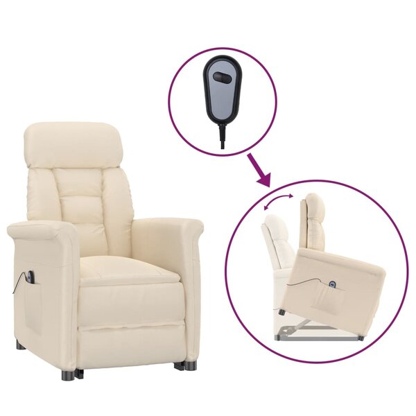 vidaXL Fauteuil inclinable électrique Beige Microfibre