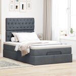vidaXL Cadre de lit ottoman et matelas gris foncé 120x200 cm velours