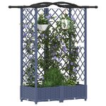 vidaXL Lit Élevé avec Treillis et Toit Gris 124 x 40 x 126 cm PP