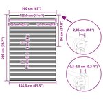 vidaXL Store zèbre gris clair largeur du tissu 155 9 cm polyester