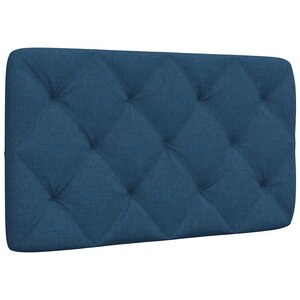 vidaXL Coussin de tête de lit bleu 90 cm tissu