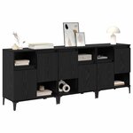 vidaXL Buffets 3 Pièces Chêne noir 60 x 35 x 70 cm Bois d'ingénierie