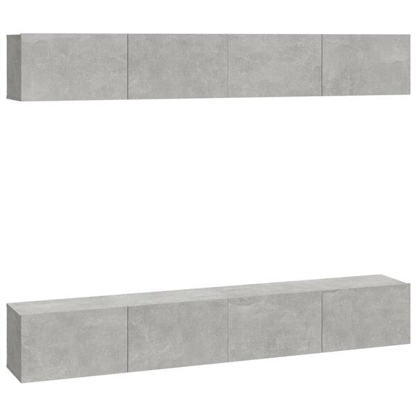 vidaXL Meubles TV muraux 4 Pièces Gris béton 100x30x30 cm