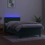 vidaXL Sommier à lattes de lit avec matelas et LED Vert foncé 80x200cm