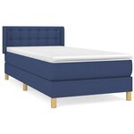 vidaXL Sommier à lattes de lit avec matelas Bleu 100x200 cm Tissu