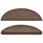 vidaXL Tapis d'escalier 10 pièces 56 x 17 x 3 cm marron café demi-rond