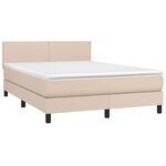 vidaXL Sommier à lattes de lit avec matelas LED Cappuccino 140x200 cm