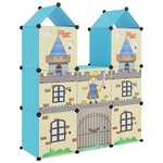 vidaXL Armoire de rangement pour enfants avec 8 cubes Bleu PP