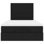vidaXL Cadre de lit ottoman avec matelas noir 120x200cm tissu