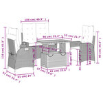 vidaXL Ensemble à manger jardin 4Pièces et coussins Gris Résine tressée
