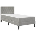 vidaXL Cadre de lit avec matelas Gris clair 100 x 200 cm Velours