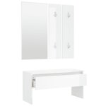 vidaXL Ensemble de meubles de couloir Blanc brillant Bois d'ingénierie