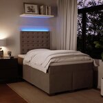 vidaXL Sommier à lattes de lit et matelas Gris clair 120x200cm Velours