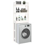 vidaXL Étagère de toilette Blanc 63x26x171 cm Bois de pin massif