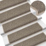 vidaXL Tapis d'escalier autocollants 30 Pièces 65x21x4 cm beige foncé