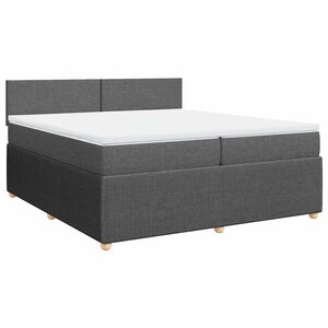 vidaXL Sommier à lattes de lit avec matelas Gris foncé 200x200cm Tissu