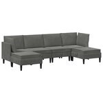 vidaXL Ensemble de meubles pour le salon 6 Pièces Gris foncé Velours