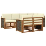 vidaXL Ensemble de canapés d'extérieur 6 pc Naturel et Crème