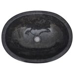 vidaXL Lavabo Noir 53x40x15 cm Marbre
