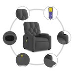 vidaXL Fauteuil de massage inclinable Gris foncé Tissu
