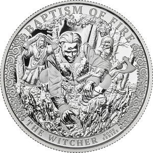 Monnaie BAPTISM OF FIRE Witcher Book 2 Oz Argent 1000 Francs Cameroon 2025 (PRÉCOMMANDE)